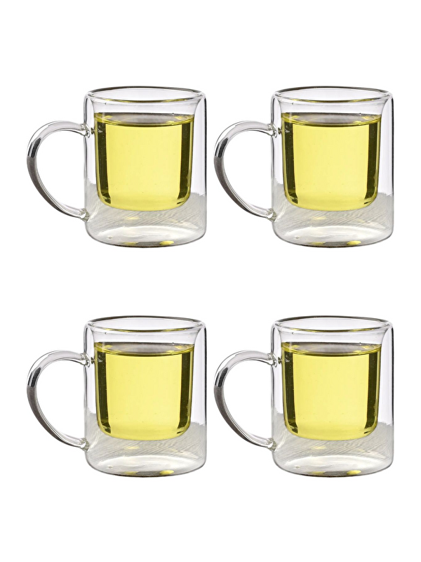 Kitchen Design Lab Çift Cidarlı Borosilikat Cam Kupa 200 ml 4 Adet-1837