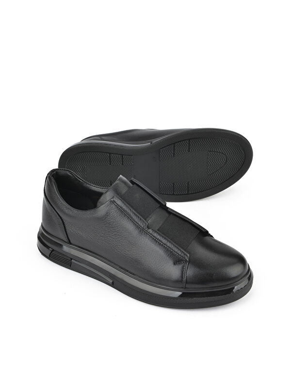 Erkek Hakiki Deri Sneaker 151983Z2050 Siyah - Görsel 5