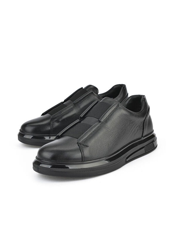Erkek Hakiki Deri Sneaker 151983Z2050 Siyah - Görsel 6