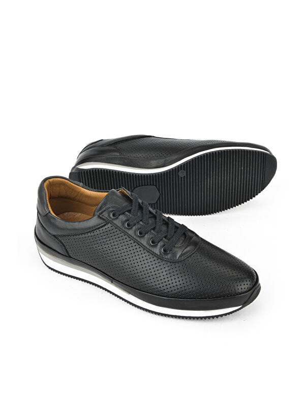Erkek Hakiki Deri Sneaker 1511002Z063 Siyah - Görsel 5