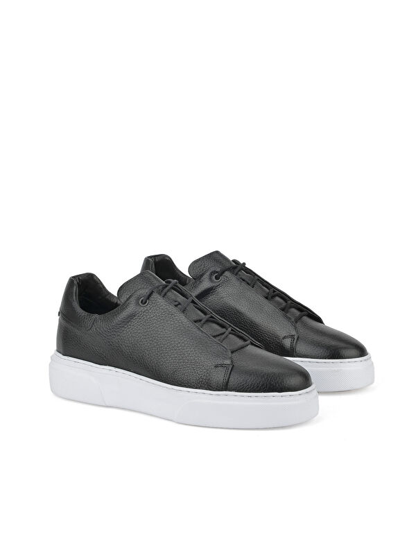 Erkek Hakiki Deri Sneaker 1511026Z855 Siyah - Görsel 3
