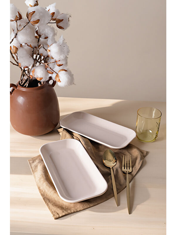 Keramika Krem Pergamon Kayık Tabak 26 Cm 2 Adet