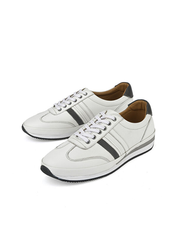 Erkek Hakiki Deri Sneaker 1511002Z060 Beyaz - Görsel 6
