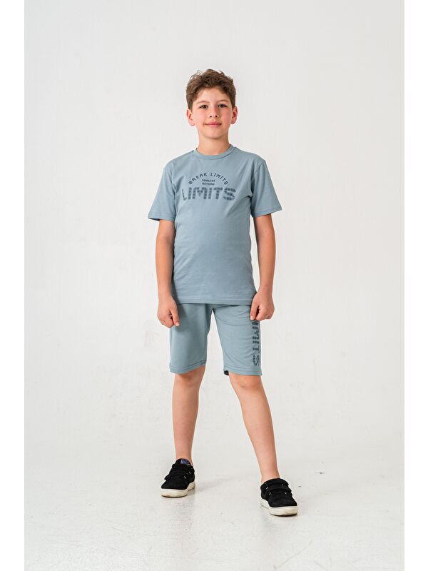 Mışıl Kids Break Limits Fearless Nothing  Limits Baskılı Erkek Çocuk Şort - Tişört Takımı