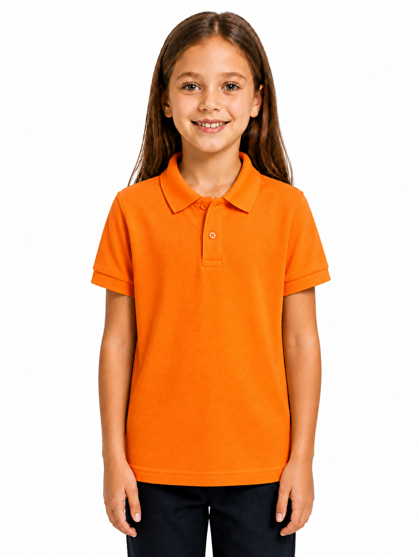ajn Kids Polo Yaka Basic Kısa Kollu Unisex Çocuk Tişört
