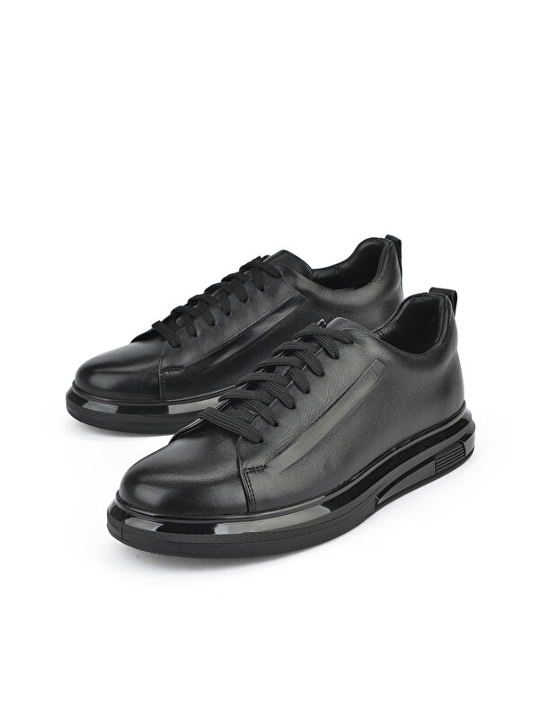 Erkek Hakiki Deri Sneaker 151983Z875 Siyah - Görsel 6