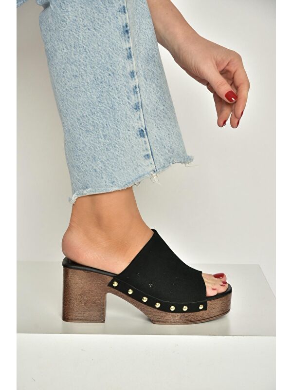 Fox Shoes Siyah Kadın Terlik Y996594002