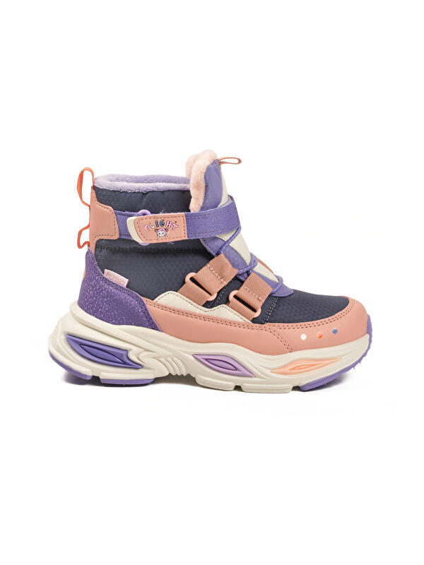 Pudra Cırtlı İçi Polarlı Soğuğa Dirençli Kaymaz Kız Çocuk Bot 2087 F - Görsel 2