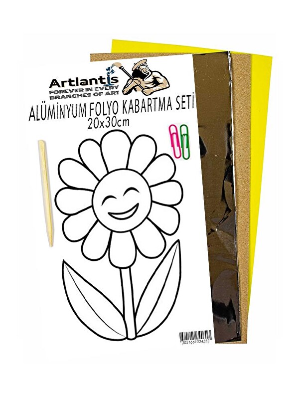 Artlantis Alüminyum Folyo Kabartma Seti 20x30 cm Deney Malzemesi 1 Paket Aliminyum Folyo Seti Kabartma