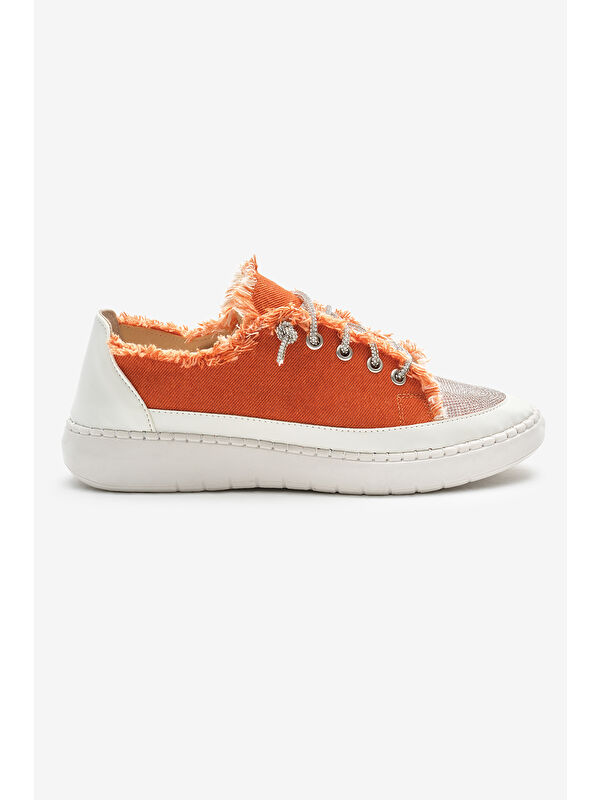 Tonny Black Yeşil Tonny Black Poli Taban Kadın Denim Kumaş Taşlı Bağcıklı Spor Ayakkabı