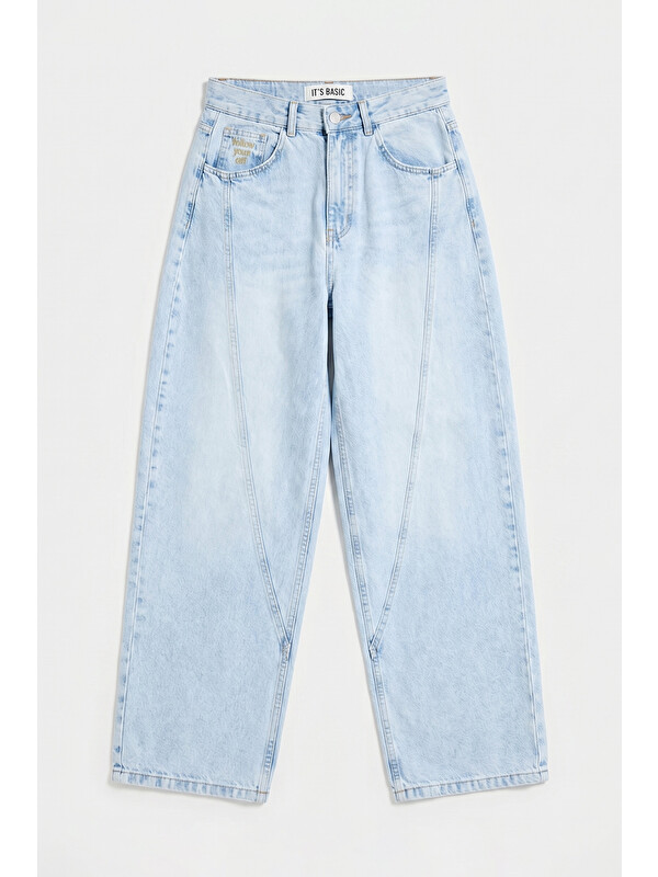 It's Basic Kadın Ice 4s6-3 Balon Fit Cep Nakışlı Özel Tasarım Denim Jean
