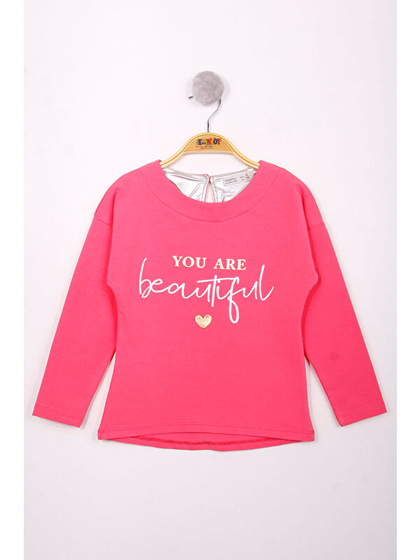Toontoykids Kız Çocuk Yazı Varaklı T-Shirt