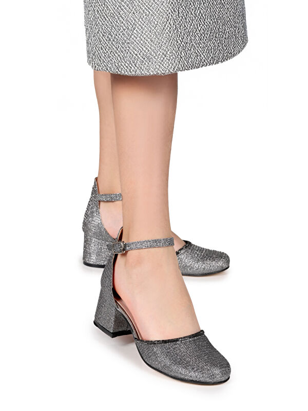 Ressa Çupra Taşlı Kız Çocuk 5 Cm Topuklu Sandalet Abiye Ayakkabı - Görsel 4