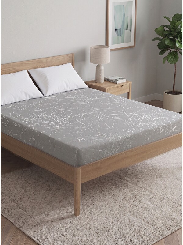 Tabu Home Tek Kişilik Çarşaf Gri Desenli