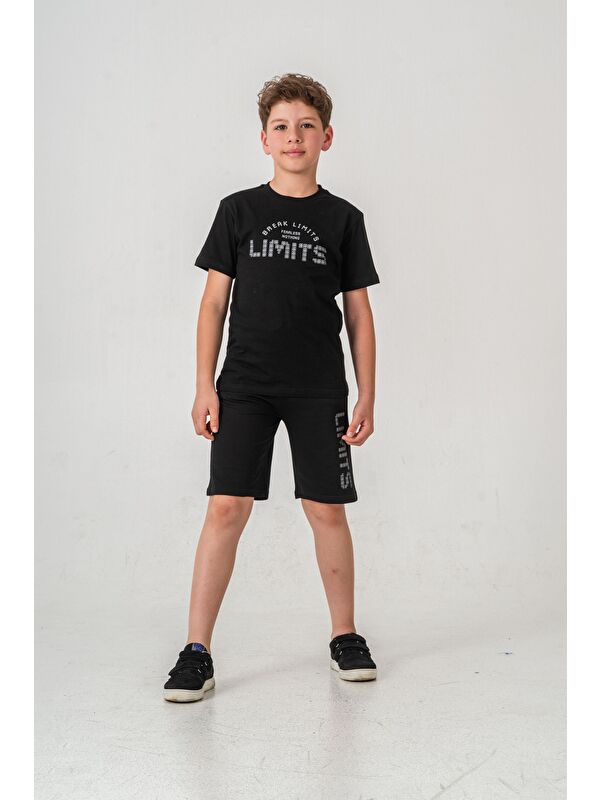 Mışıl Kids Break Limits Fearless Nothing  Limits Baskılı Erkek Çocuk Şort - Tişört Takımı