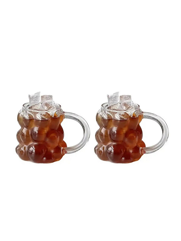 Kitchen Design Lab 350 ml Üzüm Tasarımlı Borosilikat Cam Kupa Bardağı 2 Adet - 2430