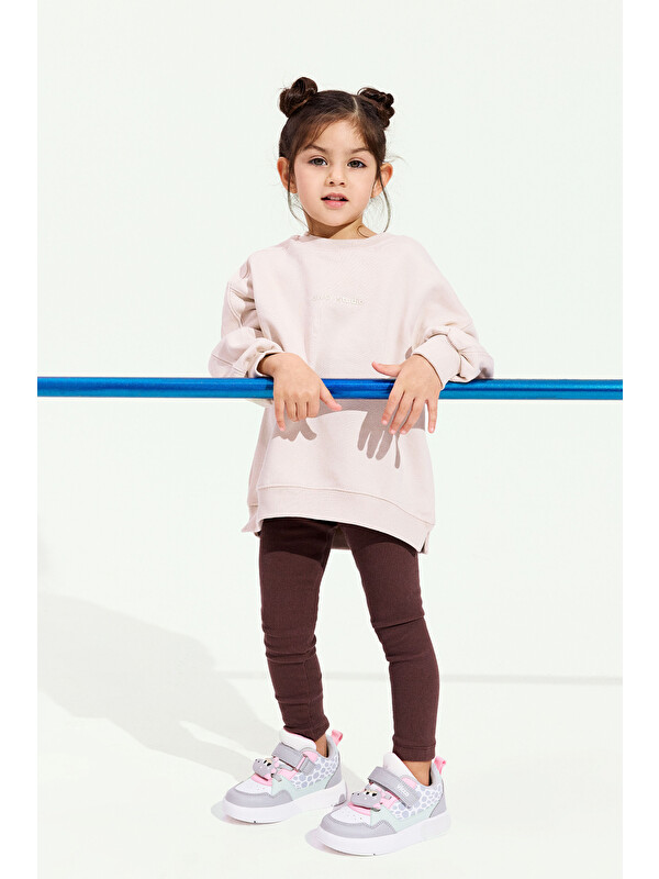 Vicco Borka Işıklı Kız Bebek Gri Sneaker