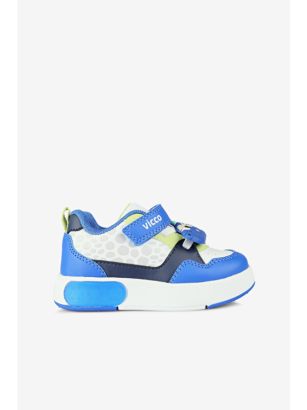 Vicco Borka Işıklı Erkek Bebek Saks Mavi Sneaker
