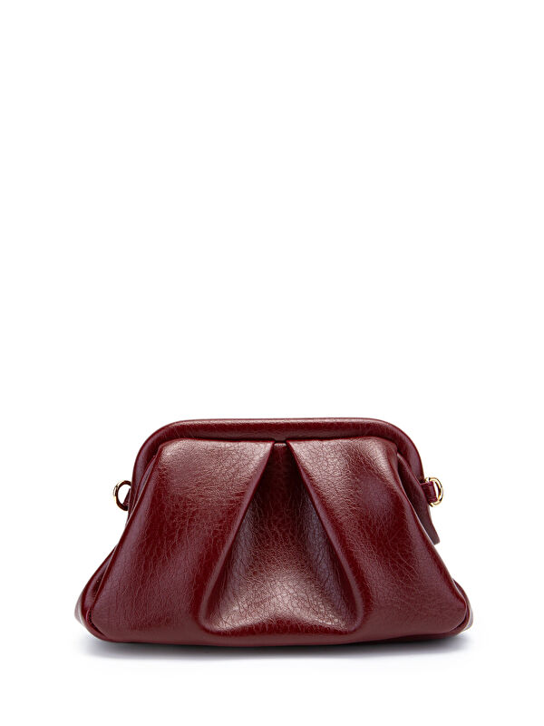 Minebag Clutch Form Uzun Askılı Degas Kadın Çapraz Çanta Bordo