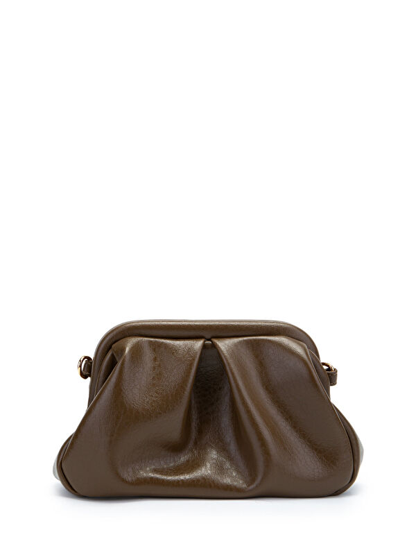Minebag Clutch Form Uzun Askılı Degas Kadın Çapraz Çanta Vizon