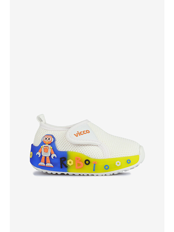 Vicco Jeli Işıklı Erkek Bebek Beyaz/Orange Günlük Ayakkabı