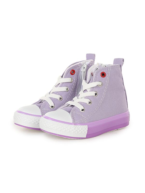 Tinna Bağcıklı Kız Bebek Boğazlı Keten Spor Ayakkabı - Görsel 4