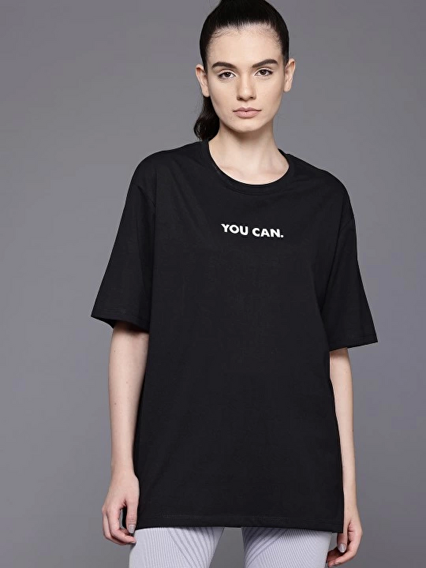 Jane's Baskılı Oversize T-shirt - Siyah