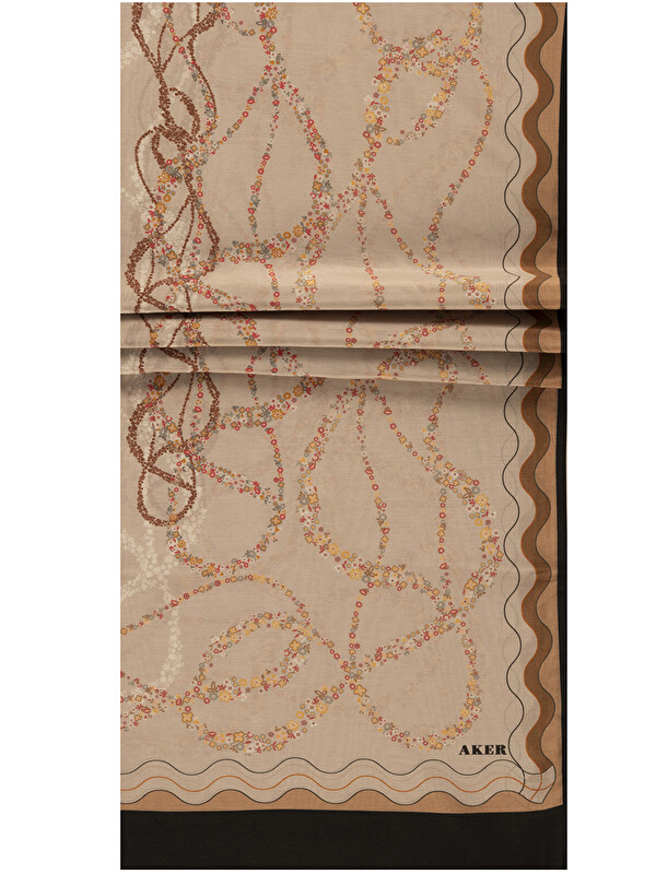 AKER Bej 75X200 İpek Pamuk Şal