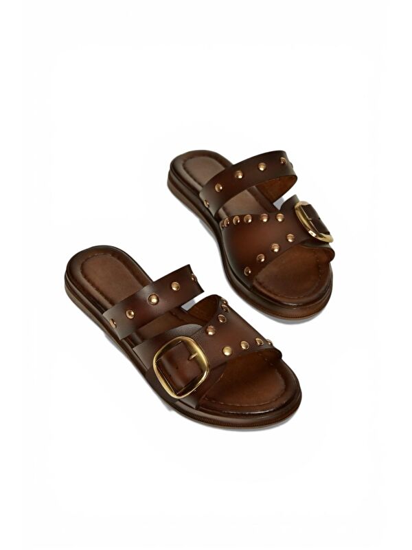 Fox Shoes Kahverengi Kadın Terlik Y390450703