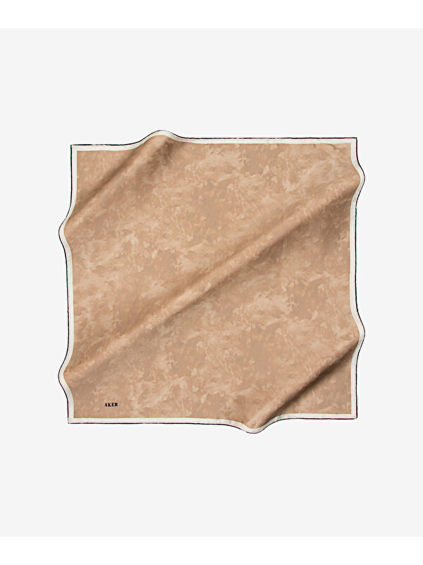 AKER Sarı 90X90 İpek Twill Eşarp