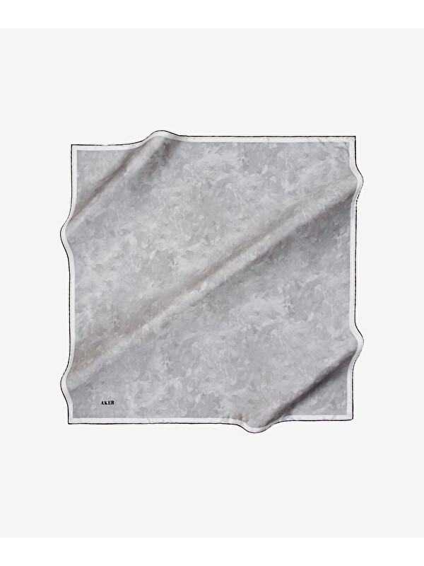 AKER Açık Gri 90X90 İpek Twill Eşarp
