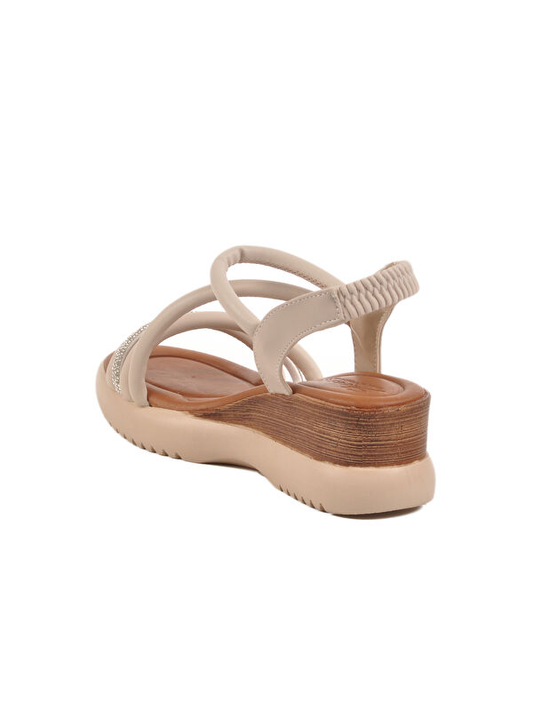 Ayakmod Bej Ayakmod Topuklu Kadın Sandalet T-004 Z