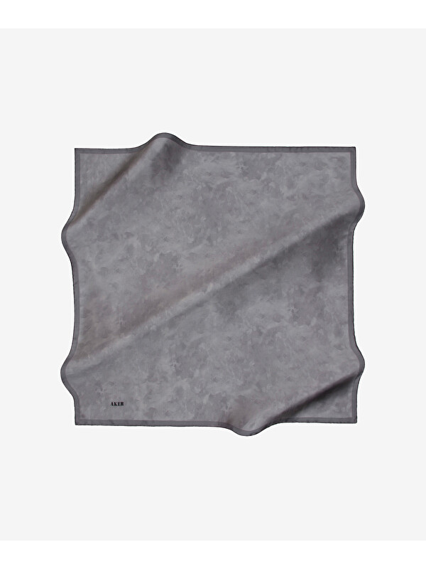 AKER Gri 90X90 İpek Twill Eşarp