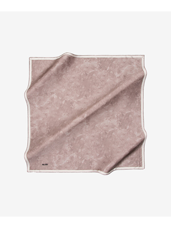 AKER Açık Vizon 90X90 İpek Twill Eşarp