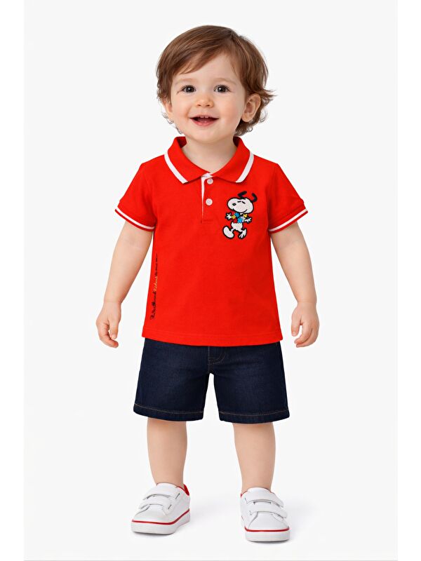 Chicsy Baby Erkek bebek pamuklu polo takım pantolon üst ikili takım