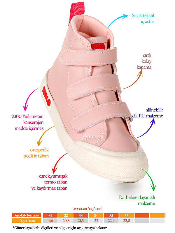 Garf Günlük Cırtlı Kız Çocuk Bot Ayakkabı - Görsel 3