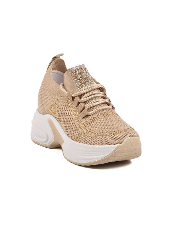 Bej Triko Kalın Taban Kadın Sneaker Lady 5002 Z - Görsel 4