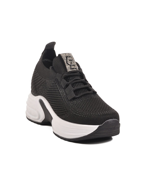 Siyah Triko Kalın Taban Kadın Sneaker Lady 5002 Z - Görsel 4