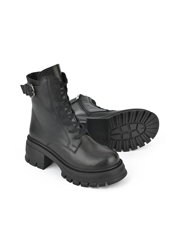 Kadın Hakiki Deri Bot 143359Z616 Siyah - Görsel 3