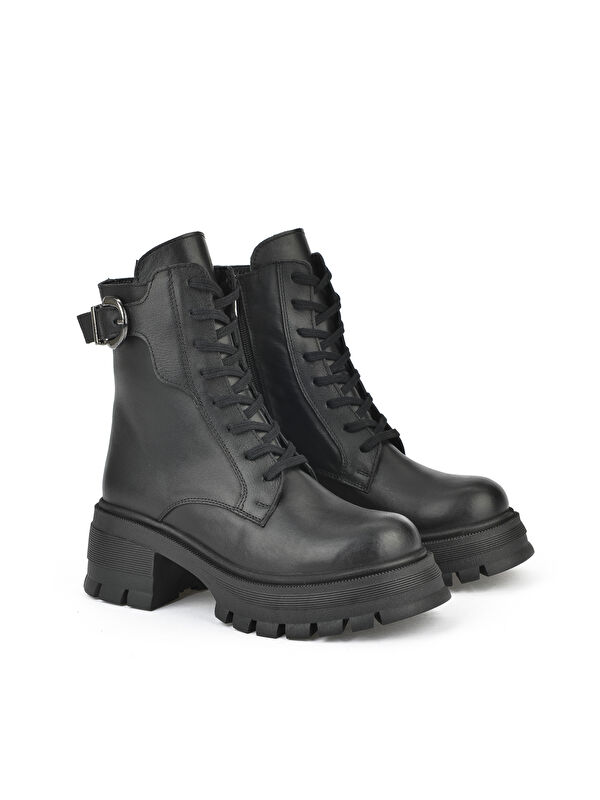 Kadın Hakiki Deri Bot 143359Z616 Siyah - Görsel 5