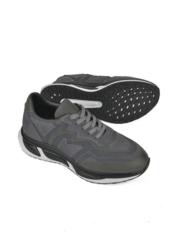 Erkek Hakiki Deri Sneaker 1431042Z8120 Gri - Görsel 3