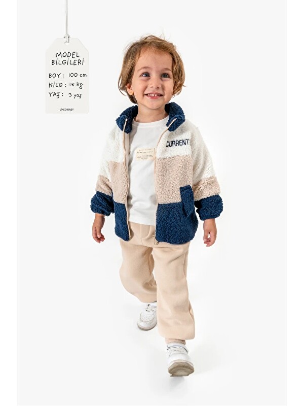 Jikko Baby Welsoft Ceketli 3'lü Erkek Bebek Takım 8168