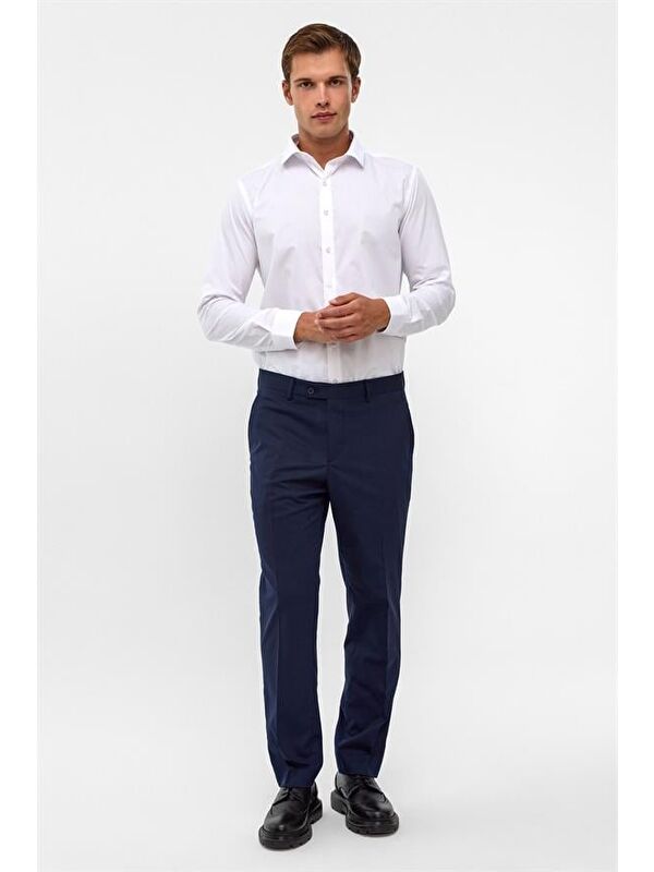 Süvari Lacivert Regular Düz Pantolon