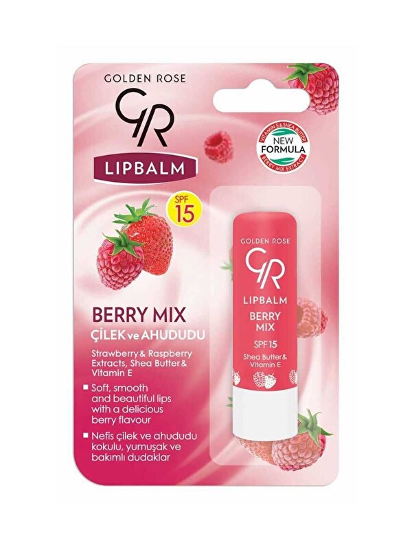 GOLDEN ROSE Lip Balm Berry Mix SPF15 Çilek & Ahududu İçerikli Dudak Nemlendirici 4.6 g