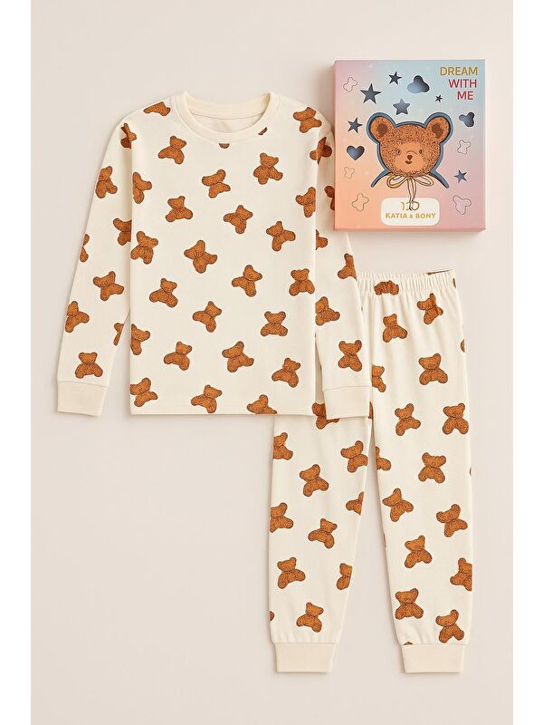 Katia And Bony Çocuk Teddy Desenli Kutulu Pijama Takımı