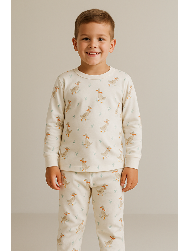Katia And Bony Çocuk Ördek Desenli Pijama Takımı