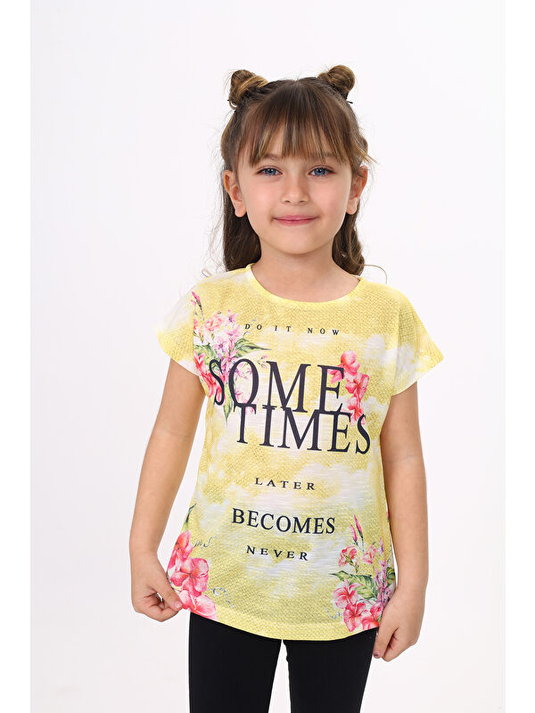 Toontoykids Kız Çocuk Sometimes Baskılı Tişört