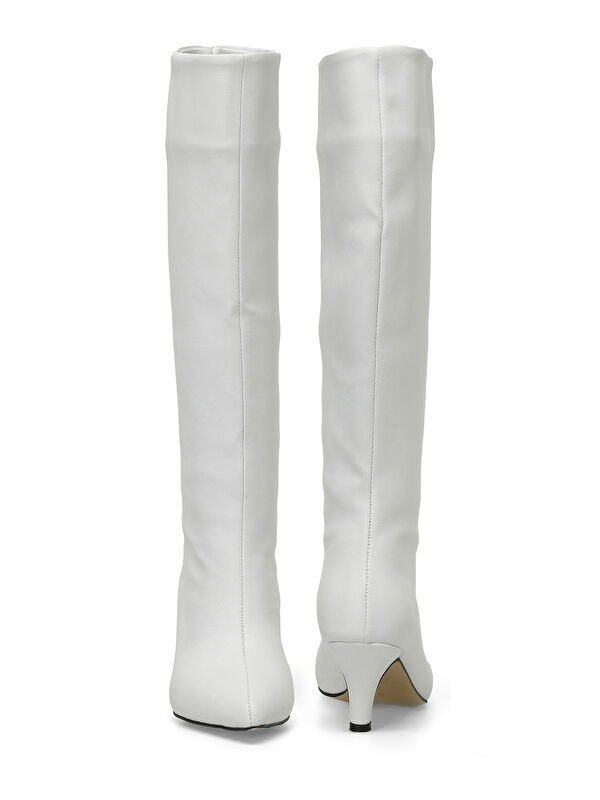 HELLY 3PR Beyaz Kadın Topuklu Çizme - Görsel 5