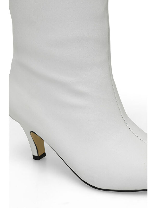 HELLY 3PR Beyaz Kadın Topuklu Çizme - Görsel 7