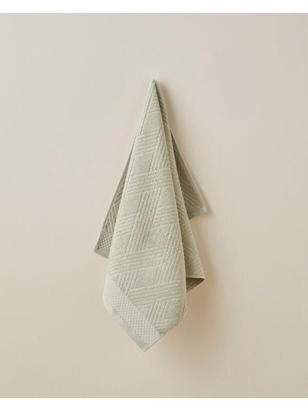English Home Chic Diamond Pamuk Yüz Havlusu 50x80 cm Açık Yeşil